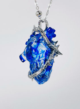 原创手工荆棘缠绕心脏吊坠