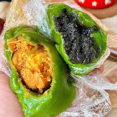 不多言青团网红肉松蛋黄味豆沙糕点流心清明馃糯米糍粑小吃零食品