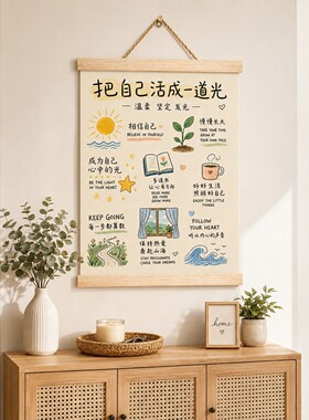 拒绝内耗热爱生活爱自己快乐挂画装饰画送朋友闺蜜礼物卧室客厅