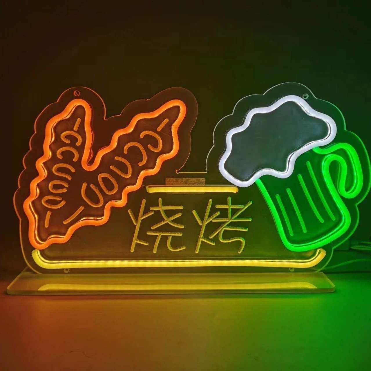 LED霓虹灯牌夜市小吃摆摊器烧烤冰淇淋亚克力USB发光广告牌,淘宝优惠券,粉丝福利购,淘宝优惠卷