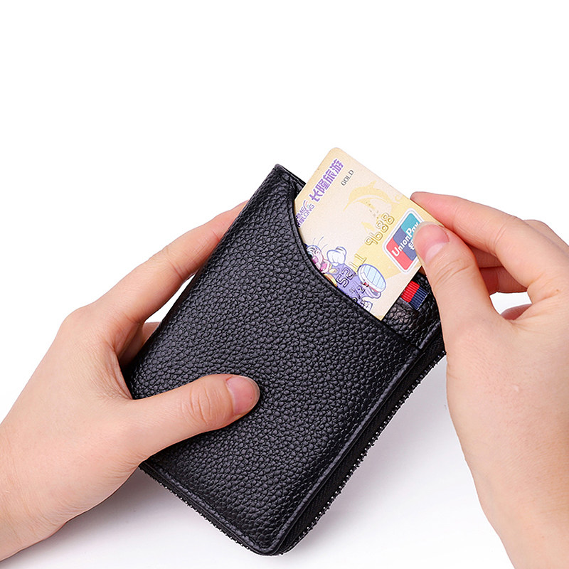 沐霖短款真皮竖款大容量男士零钱包 沐霖钱包