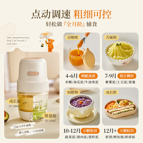 小熊辅食机婴儿宝宝料理机家用小型绞肉机搅拌多功能打泥专用工具 - 图2