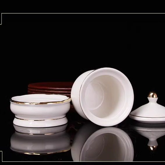 明引纯白色家用套装陶瓷果盘描金香炉无字花瓶供水杯油灯供桌摆件,淘宝优惠券,粉丝福利购,淘宝优惠卷