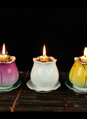 家用佛堂长明灯供佛酥油灯