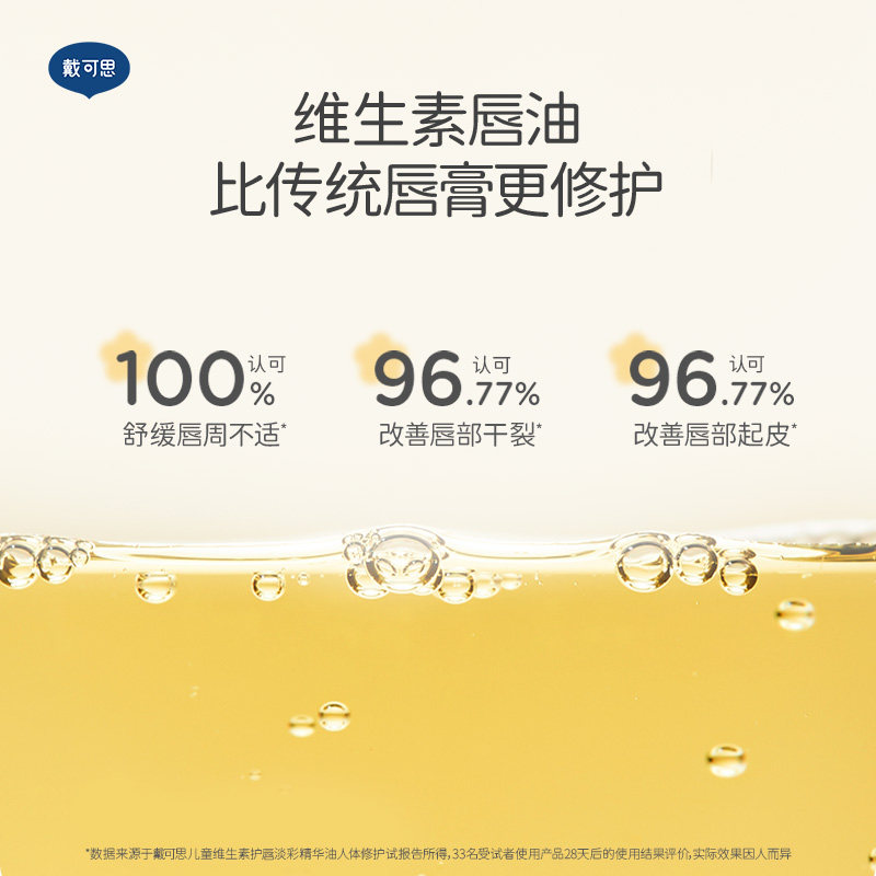 【重磅新品】戴可思儿童唇油护唇膏维生素润唇男孩小女孩专用唇蜜