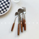 Simple chicken wenge wooden knife and fork spoon Western dining tableware