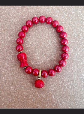 朱砂手串卢昱晓同款手链马年化岁
