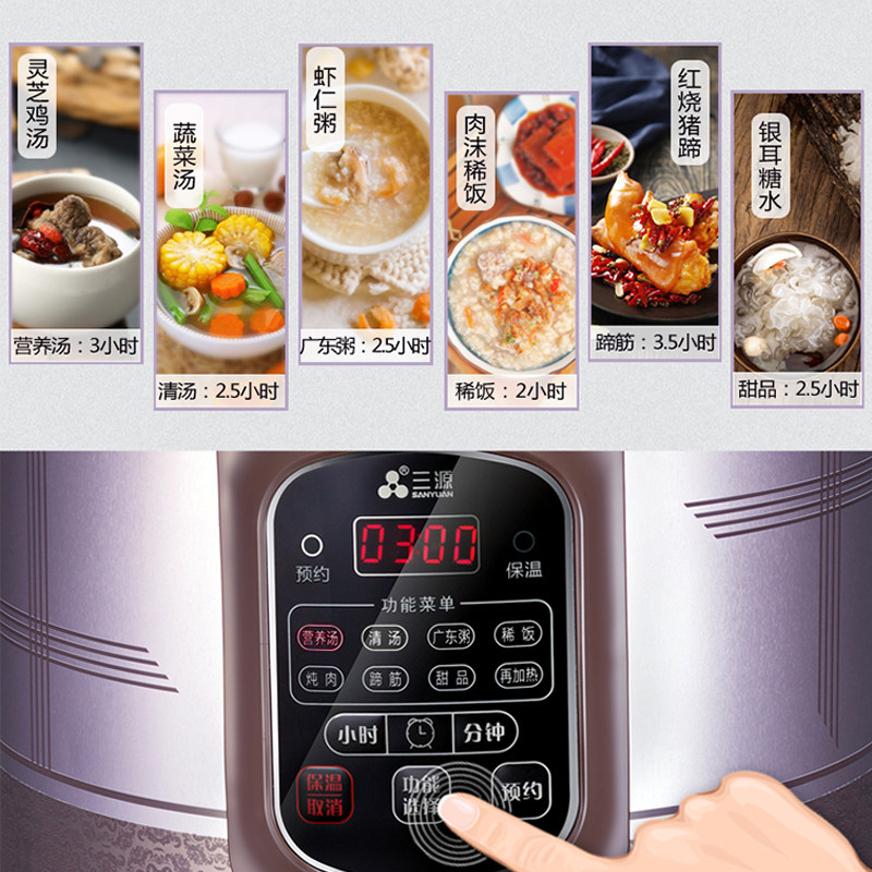 煲汤陶瓷电炖炖锅家用养生紫砂锅 三源厨电电炖/煮粥锅/文火炉