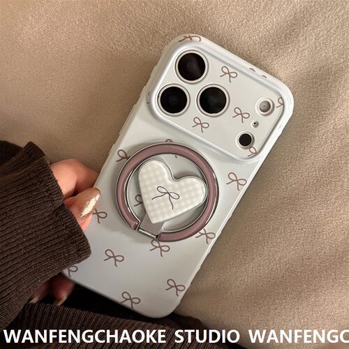蓝蝴蝶结适用苹果17手机包iphone17Promax磁吸支架16复古小众14软 - 图2