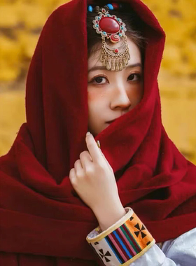 纯色披肩超大围巾女加厚川