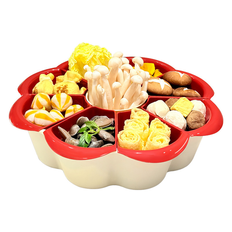 火锅配菜盘家用分格蔬菜拼盘多功能旋转沥水篮九宫格收纳备菜神器,淘宝优惠券,粉丝福利购,淘宝优惠卷