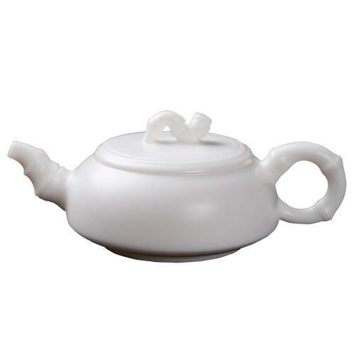 丰阁德化白瓷羊脂玉茶壶郑雄彭大师手作高升壶名家珍藏版功夫茶具 - 图3