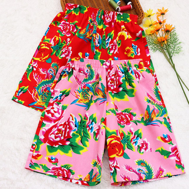 Elastic waistband ຜ້າຝ້າຍບໍລິສຸດ Northeast fabric floral ຂະຫນາດໃຫຍ່