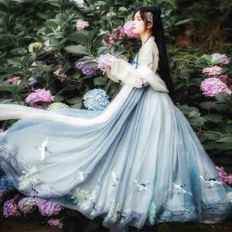 原创正品齐胸学生古装飘逸夏季汉服 俐芸民族服装/舞台装