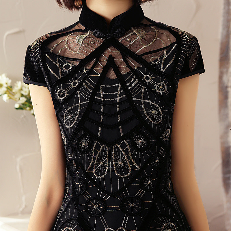 蚀骨旗袍长款女年轻款修身连衣裙 艾慕纪旗袍