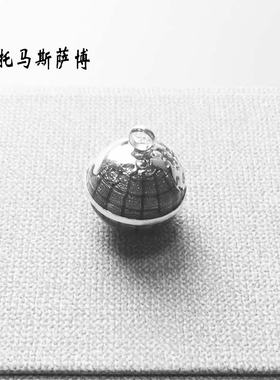 灰色地球仪吊坠925纯银时尚礼物男女同款适合项链新款 托马斯萨博
