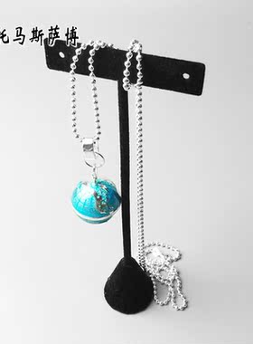 托马斯萨博项链蓝色地球仪银饰品