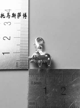 3D立体小猪吊坠925纯银精致个性简约百搭清新时尚挂件托马斯萨博