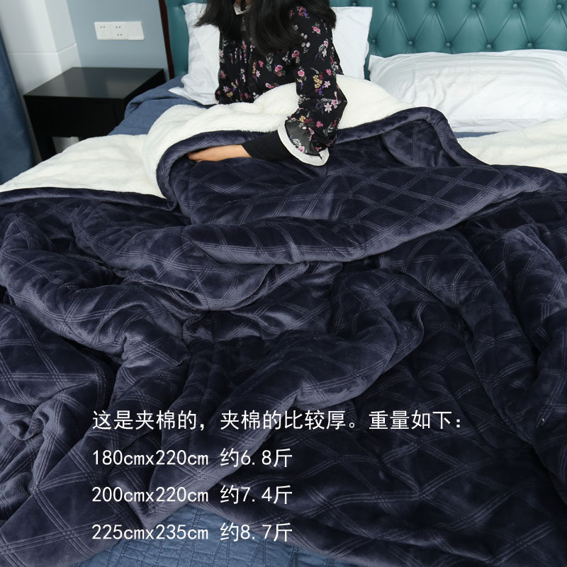 出口美国法兰绒羊羔绒珊瑚绒毯子冬季加厚毛毯被子双层绒毯春秋毯_虎窝淘