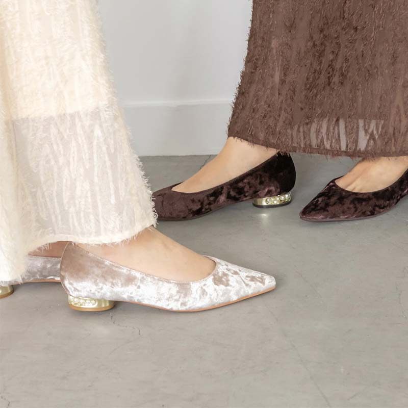 RANDA 夏季新款高级绒面低跟尖头平底优雅时尚女士单鞋 PP11512,淘宝优惠券,粉丝福利购,淘宝优惠卷