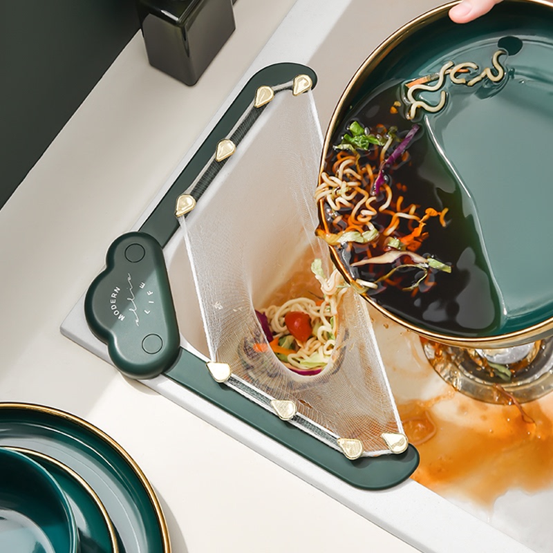 厨房水槽过滤网架一次性剩饭剩菜洗碗池洗菜盆水池垃圾三角沥水篮 - 图1