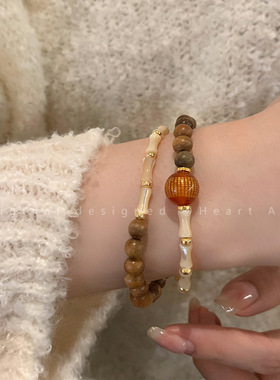 新中式编织串珠手串女古风禅意精致百搭手链小众设计感国潮手饰品