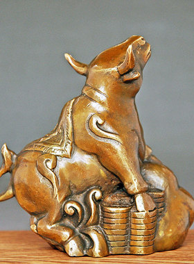 铜牛摆件生肖牛属牛纯铜家居招财