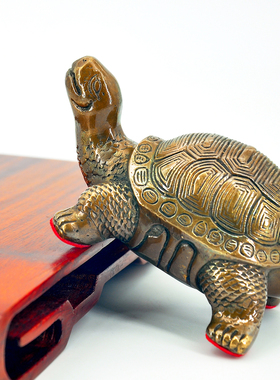 纯铜乌龟摆件镇宅化直冲天斩尖角反弓纳福平安窗台阳台摆设对