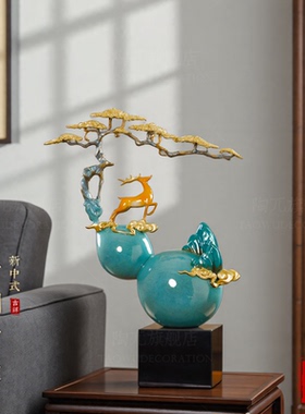 新中式客厅黄铜摆件乔迁礼品