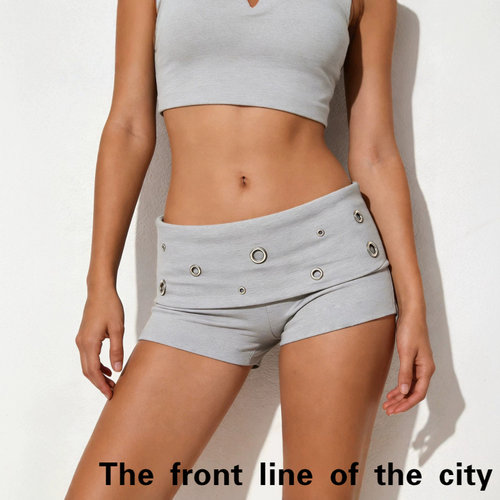 V-neck camisole women's slim fit short top克个性显瘦休闲短裤 - 图3