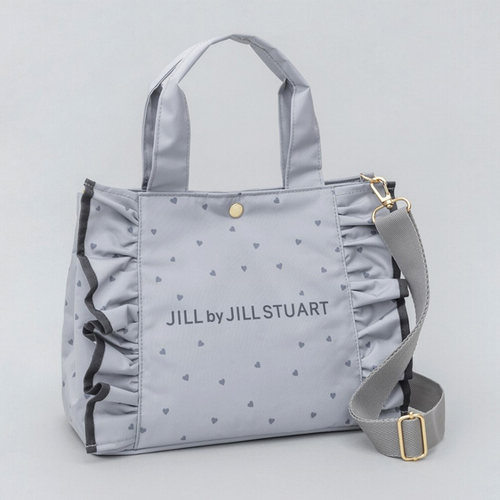 樱子日本宝岛社限JILL by JILL STUART 灰色爱心荷叶边手拎斜挎包 - 图3