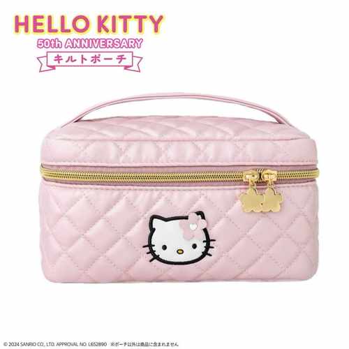 樱子日本购Hello Kitty 50周年限定粉色猫咪化妆包多功能收纳包潮 - 图3