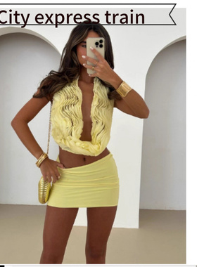 Women'ssequinedembroideredV-ne