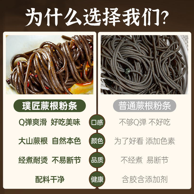 璞匠蕨根粉官方旗舰店家用商用凉拌干粉丝0脂代餐干粉条四川特产 - 图2