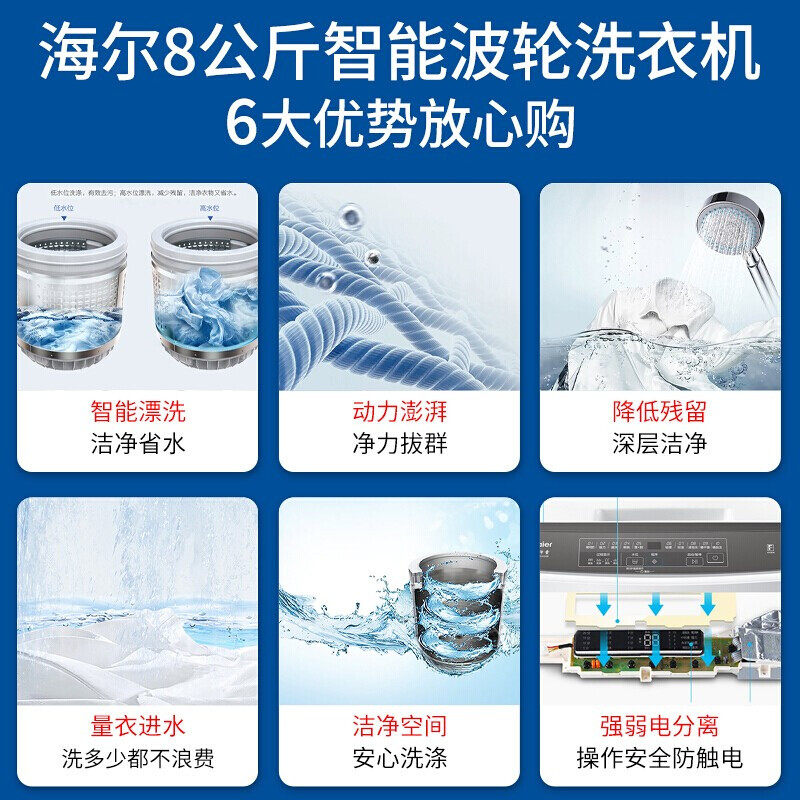 海尔大小神童大容量节能i洗衣机 海尔越城洗衣机