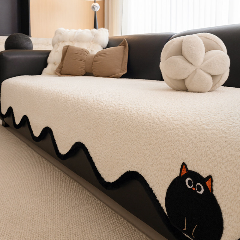 异形卡通毛绒沙发垫一片式高级感加厚坐垫冬固定防滑防猫抓盖布巾,淘宝优惠券,粉丝福利购,淘宝优惠卷