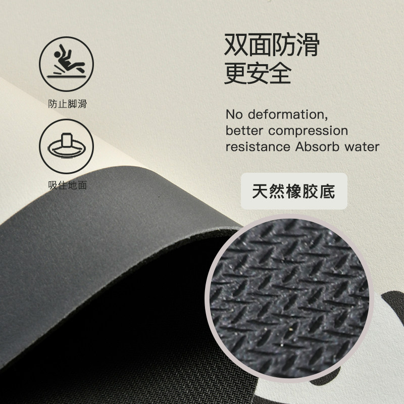 Kitchen corner floor mat L-shaped diatom mud absorbs water and oil