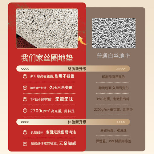 入户地垫2026新款新年喜庆门垫地毯进门新年脚踏垫子轻奢红色丝圈 - 图1