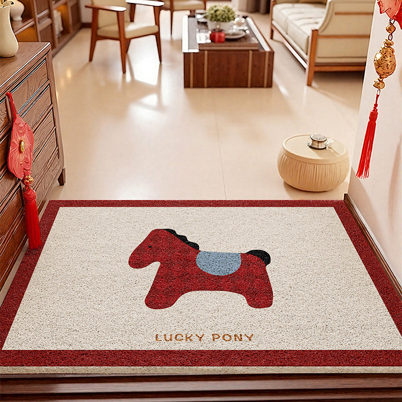 入户门地垫2026新款马年门垫新年丝圈地毯进门玄关家用脚踏垫红色,淘宝优惠券,粉丝福利购,淘宝优惠卷