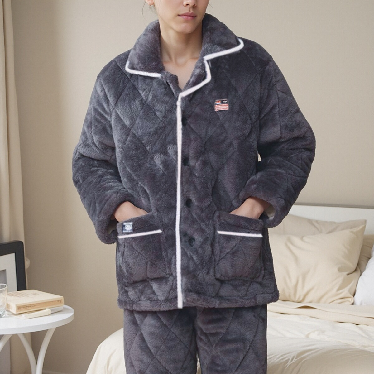 大号胖哥冬季睡衣男士加大码三层加厚夹棉套装中年加肥宽松家居服,淘宝优惠券,粉丝福利购,淘宝优惠卷