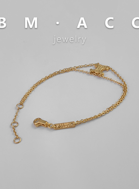 时尚百搭款双层链条手链女金色气质轻奢手环饰品2026新款