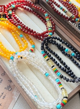 2026玛瑙多圈手链水草海洋玉髓三四圈六字真言手串男女款绕圈手排