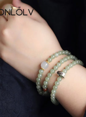 赵氏恒玺和田玉手链女晴水多圈本命年玉石送妈妈送老婆生日礼物情