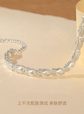 朵芙尼（DUOFUNI）幸运兔手链女时尚饰品银饰首饰女本命年玉兔子