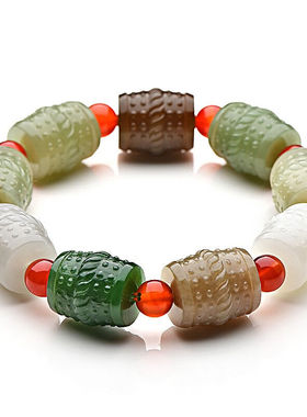 可玉可求新年礼物和田玉手链多宝玉手串男女款玉石手串一路路通手