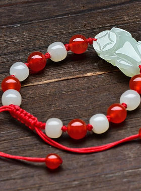 可玉可求新年礼物和田玉貔貅手链男女款貔貅手串玉石和田玉手串珠