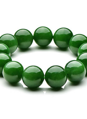 可玉可求新年礼物和田玉手链男女士碧玉手链菠菜绿玉石手串约16毫