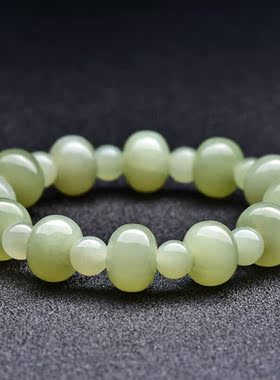 可玉可求新年礼物和田玉手链男女款浅青玉手链玉石手串款二D1120