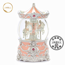 JARLL Zaner pink silver with light rotating Trojan water crystal ball music box Eight-soundbox Girlfriend Birthday Present