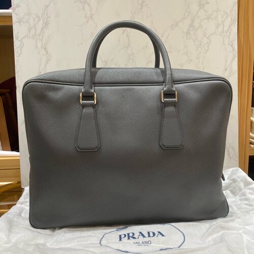 润物汇 搁置品PRADA普拉达蓝色手提单肩公文包 二手奢侈品包包 - 图1
